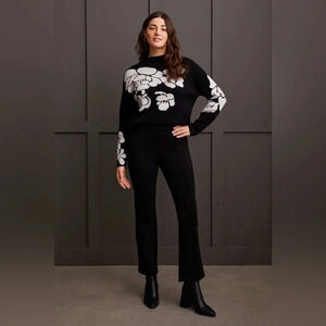 Tribal Signature Ponte Pull-on Bootcut Trousers Black Size 6L